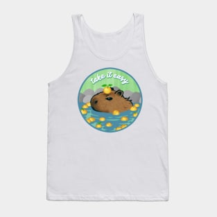 Chill Capybara (circle design) Tank Top